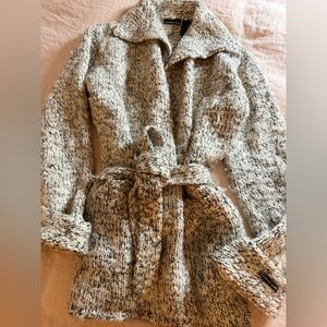 DKNY Speckled Cream Teddy Jacket